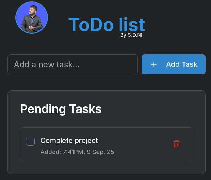 ToDo List app project preview